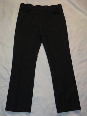 WRANGLER mens PANTS black VINTAGE elastic POLYESTER SIZE 34X31